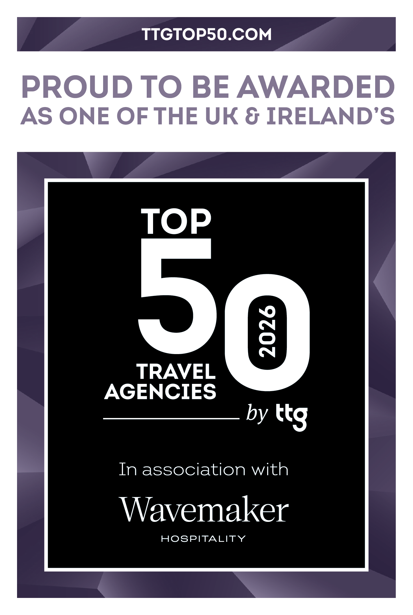 TTG Top 50 Travel Agencies 2026 logo