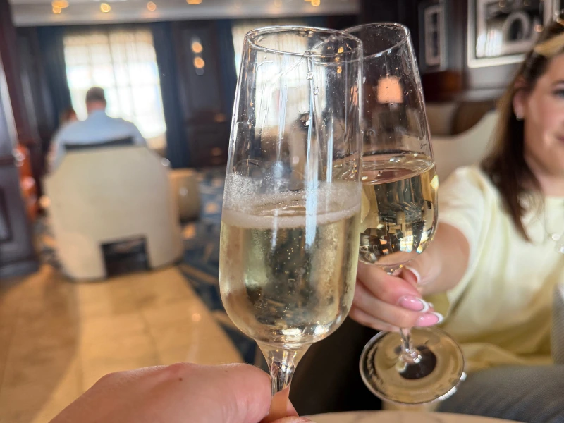 Champagne toast in Martinis bar aboard Oceania Cruises' Sirena.