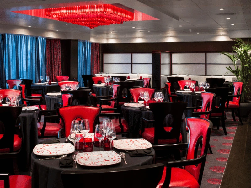 Interior of Red Ginger speciality restaurant onboard Oceania Cruises' Sirena.