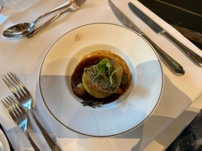 Dinner served at Ristorante Rialto aboard S.S. La Venezia
